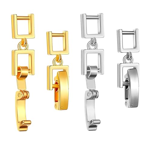 Schmuck-Verlängerungen für verstellbare Armbänder, Halsketten, sichere stabile Kupferkettenverlängerung, 4 Stück Schmuck-Verlängerungen für verstellbare Armbänder, Halsketten, sichere stabile Kupferkettenverlängerung, 4 Stück von Piceioep