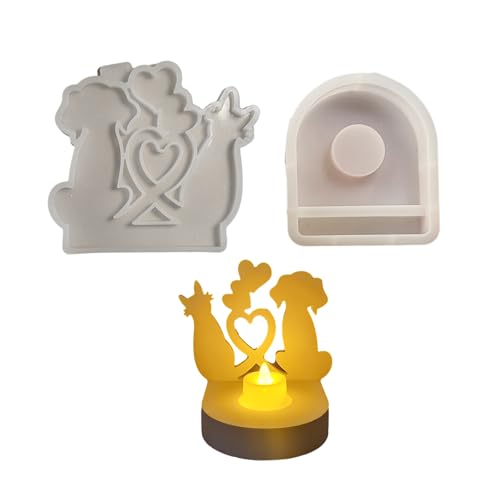 Silikonform für Kerzenständer, Teelichthalter, Tier, Kätzchen, Hund, Epoxidharz, Heimdekoration Silikonform für Kerzenständer, Teelichthalter, Tier, Kätzchen, Hund, Epoxidharz, Heimdekoration von Piceioep