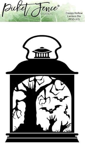 Picket Fence Studios Gruselige hohle Laternen-Stanzform, Halloween-Metall-Stanzform mit gruseligem Baum, Fledermäusen und Zombie-Hand Picket Fence Studios Gruselige hohle Laternen-Stanzform, Halloween-Metall-Stanzform mit gruseligem Baum, Fledermäusen und Zombie-Hand von Picket Fence Studios