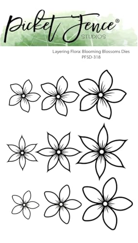 Picket Fence Studios Layering Flora Blooming Blossoms Stanzform, PFSD-318, 9 Blumen-Designs Picket Fence Studios Layering Flora Blooming Blossoms Stanzform, PFSD-318, 9 Blumen-Designs von Picket Fence Studios