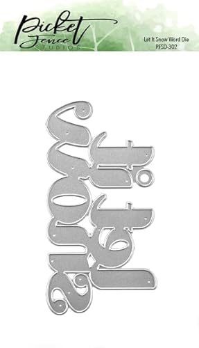 Picket Fence Studios Let It Snow Word Stanzform, Metall, zum Basteln, Schriftstil von Picket Fence Studios