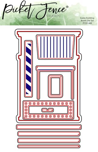 Picket Fence Studios Scene Building Booth Stanzschablonen-Set, PFSD-489, Metall-Stanzformen von Picket Fence Studios