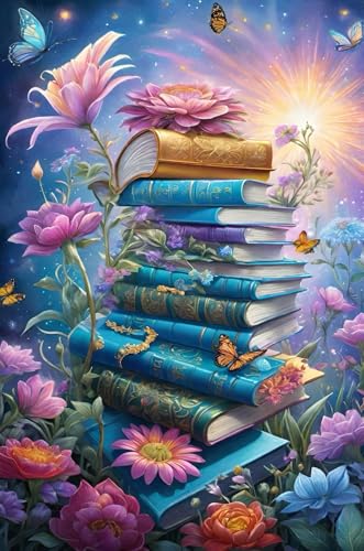 Picmondoo Diamond Painting „Book Lover“ 40x60 cm, AB Steine & Rhine Stones, DIY Diamantmalerei Set für Erwachsene, Bücher & Blumen Motiv, Vollbild Leinwand,Geschenk für Buchliebhaber Picmondoo Diamond Painting „Book Lover“ 40x60 cm, AB Steine & Rhine Stones, DIY Diamantmalerei Set für Erwachsene, Bücher & Blumen Motiv, Vollbild Leinwand,Geschenk für Buchliebhaber von Picmondoo