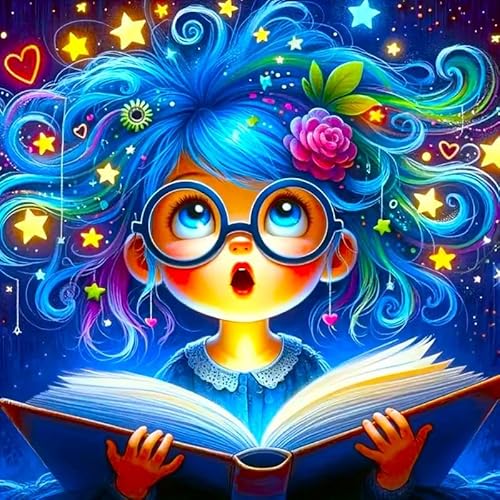 Picmondoo Diamond Painting Set – Lesemaus Josephine 50x50 cm, Funkelndes DIY-Set für Erwachsene & Kinder Mit AB-Steine, Feenstaubfarben, Strassfarben und Leuchtfarben – Komplettset mit Zubehör von Picmondoo