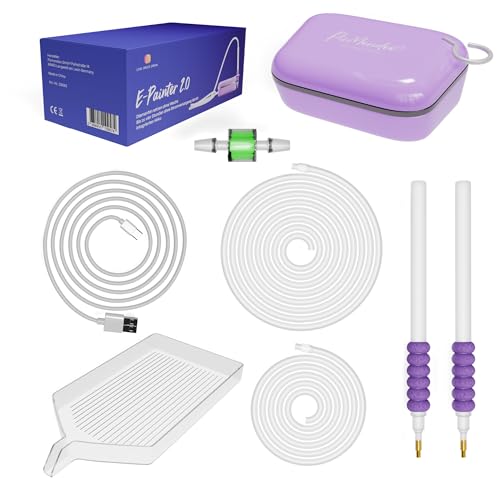 Picmondoo - E-Painter für Diamond Painting + AKKU und USB-C - LILA - kabelloser Diamond Painting Stift mit Vakuum-Pumpe - Diamond Painting Zubehör zum setzen von AB-Steinen ohne Wachs von Picmondoo