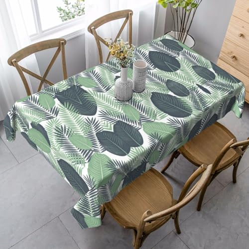 Pidgazdfgv Küchentischdecke, tropische Blätter, eng anliegend, waschbar, knitterfrei, dehnbar, rechteckig, Grün Pidgazdfgv Küchentischdecke, tropische Blätter, eng anliegend, waschbar, knitterfrei, dehnbar, rechteckig, Grün von Pidgazdfgv