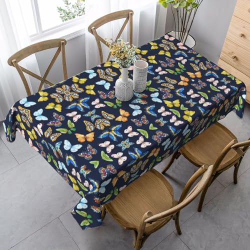 Pidgazdfgv Küchentischdecke mit Blättern, bunt, Schmetterlinge, eng anliegend, waschbar, knitterfrei, dehnbar, rechteckig, Terrasse Pidgazdfgv Küchentischdecke mit Blättern, bunt, Schmetterlinge, eng anliegend, waschbar, knitterfrei, dehnbar, rechteckig, Terrasse von Pidgazdfgv
