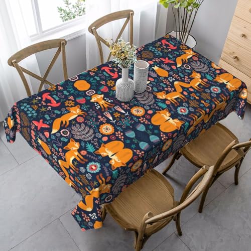 Pidgazdfgv Küchentischdecke mit Eule, Kaninchen, Vögel, Fuchs, eng anliegend, waschbar, knitterfrei, dehnbar, rechteckig, Terrasse Pidgazdfgv Küchentischdecke mit Eule, Kaninchen, Vögel, Fuchs, eng anliegend, waschbar, knitterfrei, dehnbar, rechteckig, Terrasse von Pidgazdfgv