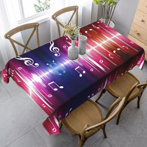 Pidgazdfgv Küchentischdecke mit Musiknoten, eng anliegend, waschbar, knitterfrei, dehnbar, rechteckig, Terrasse Pidgazdfgv Küchentischdecke mit Musiknoten, eng anliegend, waschbar, knitterfrei, dehnbar, rechteckig, Terrasse von Pidgazdfgv