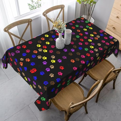 Pidgazdfgv Küchentischdecke mit Pfotenabdruck, eng anliegend, waschbar, knitterfrei, dehnbar, rechteckig, Terrasse Pidgazdfgv Küchentischdecke mit Pfotenabdruck, eng anliegend, waschbar, knitterfrei, dehnbar, rechteckig, Terrasse von Pidgazdfgv