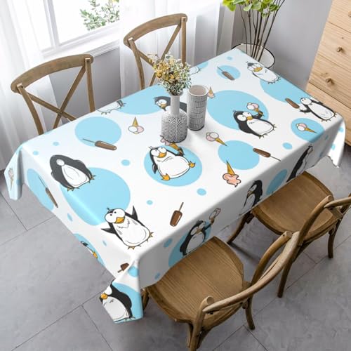 Pidgazdfgv Küchentischdecke mit Pinguin-Ballon, Schneeflocke, eng anliegend, waschbar, knitterfrei, dehnbar, rechteckig, Terrasse Pidgazdfgv Küchentischdecke mit Pinguin-Ballon, Schneeflocke, eng anliegend, waschbar, knitterfrei, dehnbar, rechteckig, Terrasse von Pidgazdfgv