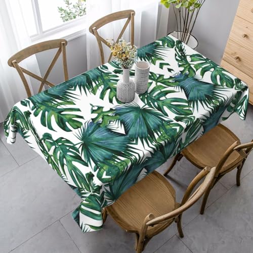 Pidgazdfgv Küchentischdecke mit grünen Bananenblättern, eng anliegend, waschbar, knitterfrei, dehnbar, rechteckig, Terrasse Pidgazdfgv Küchentischdecke mit grünen Bananenblättern, eng anliegend, waschbar, knitterfrei, dehnbar, rechteckig, Terrasse von Pidgazdfgv