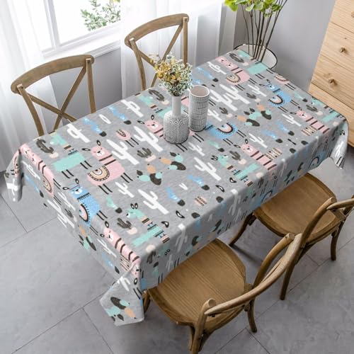 Pidgazdfgv Lama-Kaktus-Tischdecke, eng anliegend, waschbar, knitterfrei, dehnbar, rechteckig, für Terrasse Pidgazdfgv Lama-Kaktus-Tischdecke, eng anliegend, waschbar, knitterfrei, dehnbar, rechteckig, für Terrasse von Pidgazdfgv