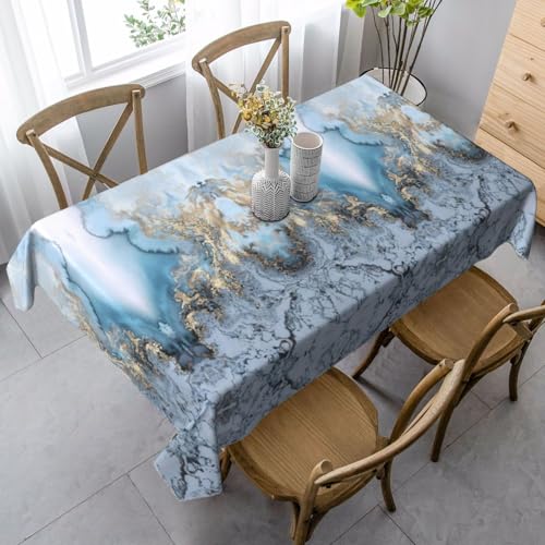 Pidgazdfgv Marmor, Küchentischdecke, eng anliegend, waschbar, knitterfrei, dehnbar, rechteckig, Terrasse von Pidgazdfgv