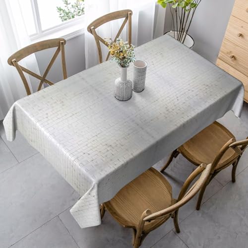 Pidgazdfgv Tischdecke für die Küche, eng anliegend, waschbar, knitterfrei, dehnbar, rechteckig, altweiß, für die Terrasse Pidgazdfgv Tischdecke für die Küche, eng anliegend, waschbar, knitterfrei, dehnbar, rechteckig, altweiß, für die Terrasse von Pidgazdfgv