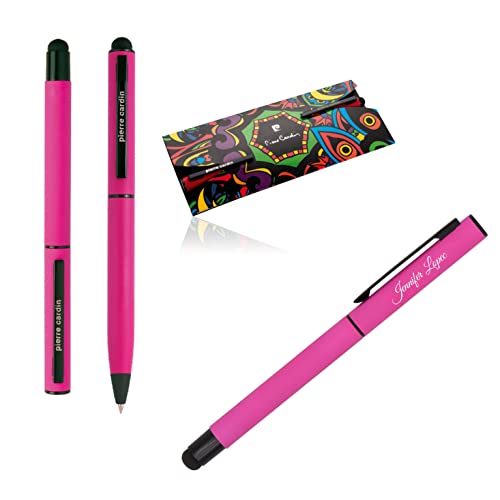 Pierre Cardin® CELEBRATION Set aus Kugelschreiber und Rollerball Pen mit Gravur Premium Stift | Geschenkbox | blaue Mine | personalisiertes Geschenk | graviert | Jahrestag | Geburtstag (Pink) von Pierre Cardin