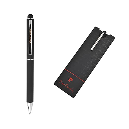 Pierre Cardin® CLAUDIE TouchPen Kugelschreiber mit Gravur | Premium Stift Etui | blaue Mine | edel | personalisiertes Geschenk | Namen | graviert | Jahrestag | Geburtstag (Schwarz) von Pierre Cardin