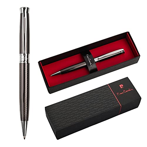 Pierre Cardin® ROI Kugelschreiber mit Gravur | Premium Stift Etui | blaue Mine | edel | personalisiertes Geschenk | Namen | graviert | Jahrestag | Geburtstag (Gunmetal) von Pierre Cardin