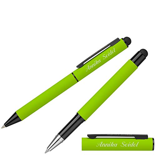 Pierre Cardin Schreibset Stylus CELEBRATION Grün Kugelschreiber Tintenroller mit Laser-Gravur von Pierre Cardin