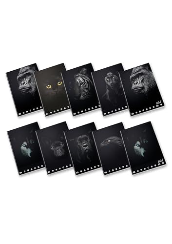 Pack. 10 St. A4 Hefte Monocromo Black, sortierte Motive von Pigna