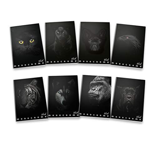 Pack. 10 St. A4 Hefte Monocromo Black, sortierte Motive von Pigna