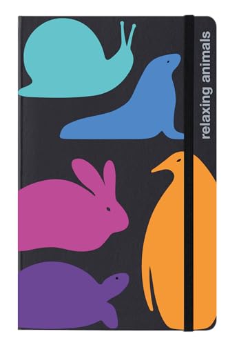 PdiPigna, Notizbuch Relaxing Animals, 13 x 21 cm, 144 Seiten, mit farbigem Lesezeichen, Recyclingpapier, 80 g/m² FSC,1R Innenseite, liniert von PdiPigna