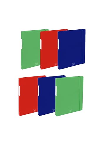 Pigna, Box mit 6 LUX-Dokumentenmappen mit Gummiband, Projektmappe D3 von Pigna