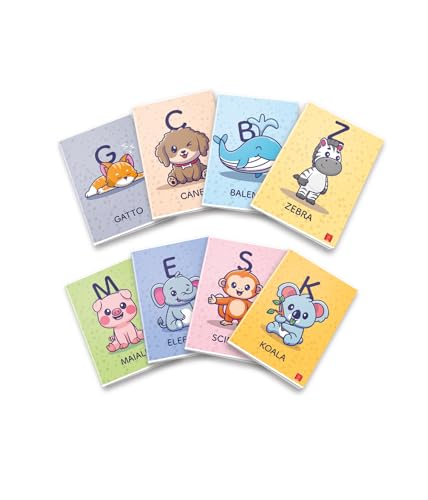 Pigna, Heft A Come Animale, Einband mit Wasserfarbe, A4 21 x 29,7 cm, 42 Blatt, 80 g/m², innen 5 m, kariert 5 mm, sortierte Deckblätter, 10 Stück Pigna, Heft A Come Animale, Einband mit Wasserfarbe, A4 21 x 29,7 cm, 42 Blatt, 80 g/m², innen 5 m, kariert 5 mm, sortierte Deckblätter, 10 Stück von Pigna
