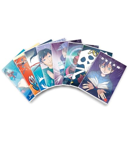 Pigna, Manga-Heft, Einband aus glänzendem Lack, A4, 21 x 29,7 cm, 42 Blatt, 80 g/m², linierte Blätter mit Rand für die dritte Klasse, sortierte Deckblätter, Packung mit 10 Stück Pigna, Manga-Heft, Einband aus glänzendem Lack, A4, 21 x 29,7 cm, 42 Blatt, 80 g/m², linierte Blätter mit Rand für die dritte Klasse, sortierte Deckblätter, Packung mit 10 Stück von Pigna