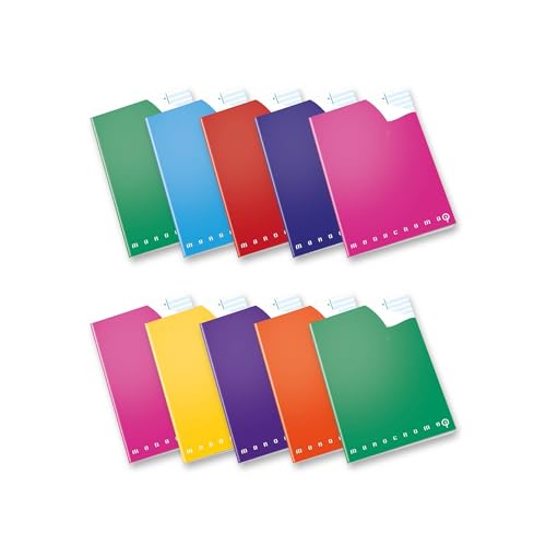 Pigna, Maxi-Heft MONOCROMO QI, nützlich bei Dysgraphie, Legasthenie, Dysorthographie und Dyskalkulie, 0Q, kariert 5 mm mit Rand, 10er-Packung von Pigna