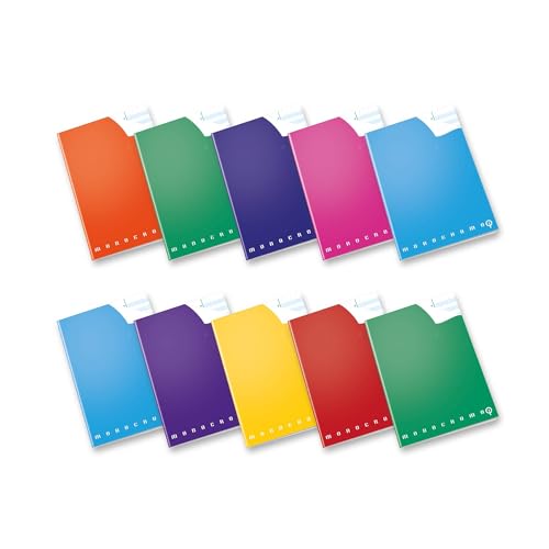 Pigna, Maxi-Heft MONOCROMO QI, nützlich bei Dysgraphie, Legasthenie, Dysorthographie und Dyskalkulie, 10, 1 cm kariert, Packung mit 10 von Pigna