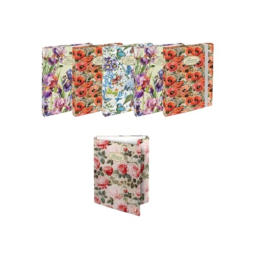Pigna, Nature Flowers D3 Aktenordner mit Gummiband, florales Design, perfekt für die Dokumentenablage, 25x35x7 cm, 6 Stück von Pigna
