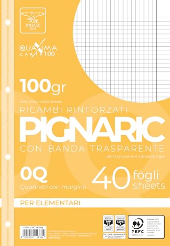Pigna, Packung mit 40 Blättern mit 4 Löchern, Ablage, verstärkter Seitenstreifen, Blätter mit verstärkten Löchern, Papier 100 gsm., Blätter im Format A4, 21x29,7, 0Q, quadratisch 5 mm. mit Rand Pigna, Packung mit 40 Blättern mit 4 Löchern, Ablage, verstärkter Seitenstreifen, Blätter mit verstärkten Löchern, Papier 100 gsm., Blätter im Format A4, 21x29,7, 0Q, quadratisch 5 mm. mit Rand von Pigna