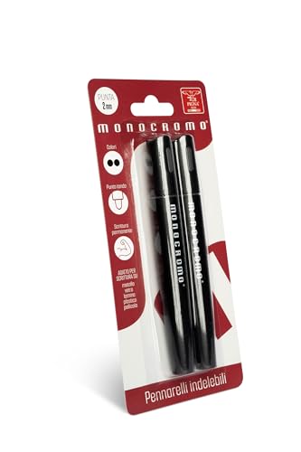 Pigna, Permanentmarker, Linie Monochrom, Blister mit 2 Stück, schwarze Tinte, Spitze 2 mm, schreibt auf Metall, Glas, Kunststoff, Folie und Fotofolie Pigna, Permanentmarker, Linie Monochrom, Blister mit 2 Stück, schwarze Tinte, Spitze 2 mm, schreibt auf Metall, Glas, Kunststoff, Folie und Fotofolie von Pigna