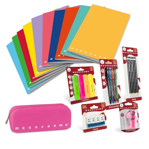 Pigna, Schulset Monocromo Bambina Ragazza, koordiniertes Schulset mit Papierwaren und Schreibwaren Pigna, Schulset Monocromo Bambina Ragazza, koordiniertes Schulset mit Papierwaren und Schreibwaren von Pigna