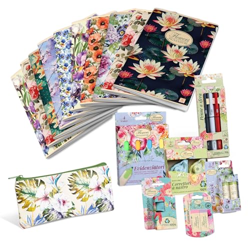 Pigna, Schulset Nature Flowers, koordiniertes Schulset mit Papierwaren und Schreibwaren Pigna, Schulset Nature Flowers, koordiniertes Schulset mit Papierwaren und Schreibwaren von Pigna