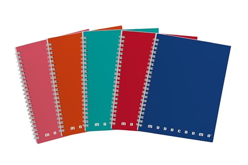 Pigna Maxi Spiral Notizbücher Einfarbig, innen 1R, liniert, ohne Löcher, mit Mikroperforation, 80 g Papier, Format A4 22X29,7 cm. 5 Pigna Maxi Spiral Notizbücher Einfarbig, innen 1R, liniert, ohne Löcher, mit Mikroperforation, 80 g Papier, Format A4 22X29,7 cm. 5 von Pigna