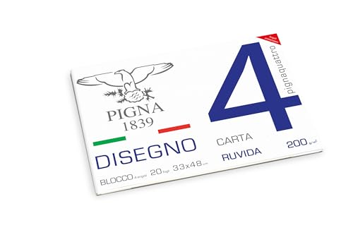 Pigna, 4-Ecken-Zeichenblock PignaQuattro, Format 33x48 cm, 20 Blatt 200 g/qm, Ideal zum Zeichnen und Skizzieren, Rauhes Papier, Packung 1 St. Pigna, 4-Ecken-Zeichenblock PignaQuattro, Format 33x48 cm, 20 Blatt 200 g/qm, Ideal zum Zeichnen und Skizzieren, Rauhes Papier, Packung 1 St. von Pigna