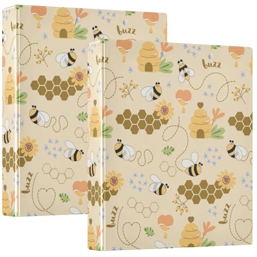 Pigsaly Ringbuch mit 3 Ringen, 3,8 cm, Bienenstock, Blumenwaben, Klemmbrett mit Taschen, passend für 200 Blatt, für Schule, Büro, Zuhause, Geschenke, 1 Packung Pigsaly Ringbuch mit 3 Ringen, 3,8 cm, Bienenstock, Blumenwaben, Klemmbrett mit Taschen, passend für 200 Blatt, für Schule, Büro, Zuhause, Geschenke, 1 Packung von Pigsaly