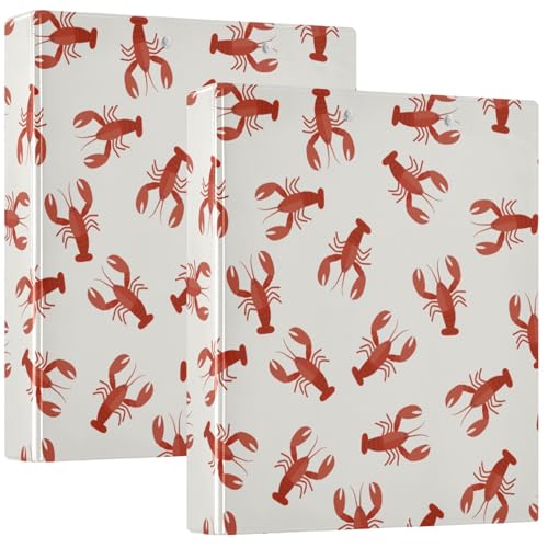 Pigsaly Runder Ringbuch, Krebse, roter Hummer, 3,8 cm, niedliche Tiere, Klemmbrett mit Taschen, passend für 200 Blatt, für Schule, Büro, Zuhause, Geschenke, 1 Packung Pigsaly Runder Ringbuch, Krebse, roter Hummer, 3,8 cm, niedliche Tiere, Klemmbrett mit Taschen, passend für 200 Blatt, für Schule, Büro, Zuhause, Geschenke, 1 Packung von Pigsaly