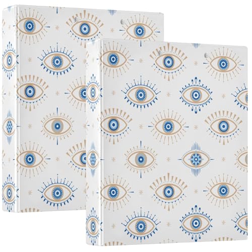 Pigsaly Runder Ringbuch, Magische böse Augen, 3 Ringordner, 3,8 cm, blau, magische Augen, Klemmbrett mit Taschen, passend für 200 Blatt, für Schule, Büro, Zuhause, Geschenke, 1 Packung Pigsaly Runder Ringbuch, Magische böse Augen, 3 Ringordner, 3,8 cm, blau, magische Augen, Klemmbrett mit Taschen, passend für 200 Blatt, für Schule, Büro, Zuhause, Geschenke, 1 Packung von Pigsaly