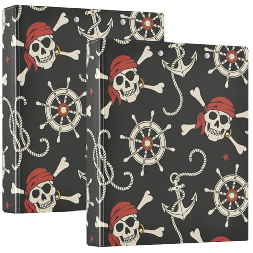 Pigsaly Runder Ringbuch, Piratenruderanker, 3,8 cm, Retro-Seil, Totenkopf-Klemmbrett mit Taschen, passend für 200 Blatt, für Schule, Büro, Zuhause, Geschenke, 1 Packung Pigsaly Runder Ringbuch, Piratenruderanker, 3,8 cm, Retro-Seil, Totenkopf-Klemmbrett mit Taschen, passend für 200 Blatt, für Schule, Büro, Zuhause, Geschenke, 1 Packung von Pigsaly