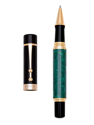 Piguet – Luxus-Rollerball und Füllfederhalter mit vergoldeter Feder (Kugelschreiber, Marble Vert) von Piguet Geneve Suisse