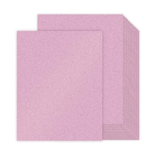 Pikalon 30 Blatt rosa Glitzer-Karton, 21,6 x 27,9 cm, schweres 230 g/m², hochwertiges funkelndes Kartonpapier für Kartenherstellung, Basteln, Party, Dekoration, Schule, Studentenbedarf (Rosa) von Pikalon
