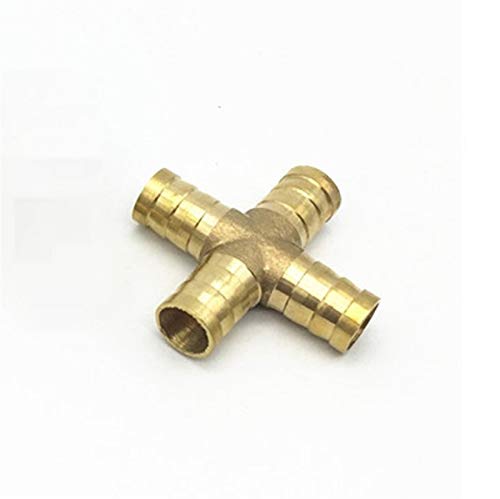 Pilang Zxxin-Rohrverbindungsstücke Kreuz Messing Rohrfitting, 4 Way 4mm 6mm 8mm 10mm 12mm Schlauchanschluss Kupplung Schliff, Kupfer Barbed Kopplungsadapter, Gute Qualität (Size : 12mm Barb) von Pilang