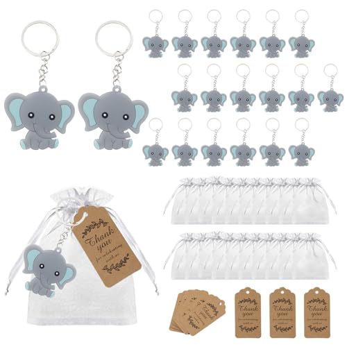 Pilikoll 20 Stücke Gastgeschenke Taufe Elefanten Schlüsselanhänger mit weiße Organza Taschen und Kraft Tags Tier Anhänger Thank You Danke Geschenke für Boy Girl Kid Birthday Party Supply Pilikoll 20 Stücke Gastgeschenke Taufe Elefanten Schlüsselanhänger mit weiße Organza Taschen und Kraft Tags Tier Anhänger Thank You Danke Geschenke für Boy Girl Kid Birthday Party Supply von Pilikoll