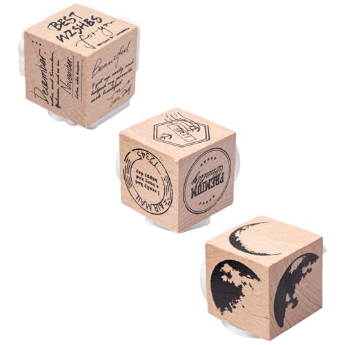Pilikoll 3 Stück DIY Holz Gummistempel Buchstaben Stempel Set Alphabet Holzstempel Buchstaben Vintage Holzstempel für Scrapbooking, Bullet Journals, Kartenherstellung, Kunsthandwerk von Pilikoll