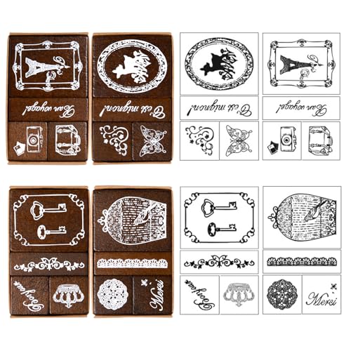 Pilikoll 4 Stück Stempel Buchstaben Set Vintage Hölzerne Stempel Journey Motivstempel Set Holz Gummistempel Mark Symbol stempel für Scrapbooking,Bullet Journals,Kartenherstellung,Kunsthandwerk Pilikoll 4 Stück Stempel Buchstaben Set Vintage Hölzerne Stempel Journey Motivstempel Set Holz Gummistempel Mark Symbol stempel für Scrapbooking,Bullet Journals,Kartenherstellung,Kunsthandwerk von Pilikoll