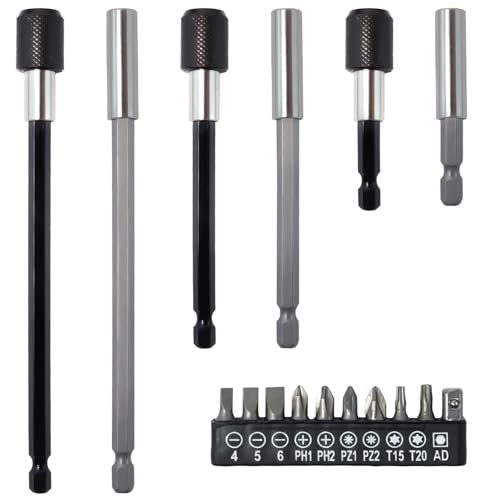 Pilikoll 6 Stück 60mm & 100mm & 150mm Magnetische Bohrer Verlängerung mit Sechskantschaft, Bit Set 1/4", Steckschlüssel Halter Bithalter Magnetbohrer Set für Bohrer, Treiber, Bits, Handtreiber Pilikoll 6 Stück 60mm & 100mm & 150mm Magnetische Bohrer Verlängerung mit Sechskantschaft, Bit Set 1/4", Steckschlüssel Halter Bithalter Magnetbohrer Set für Bohrer, Treiber, Bits, Handtreiber von Pilikoll