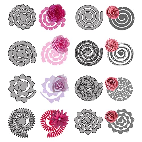 Pilikoll 8 Stück Blumen Schablonen Cutting Dies Stanzformen Dreidimensionale 3D Blumen Stanzschablone für DIY Dekor, Scrapbooking,Papierhandwerk, Fotopapier von Pilikoll